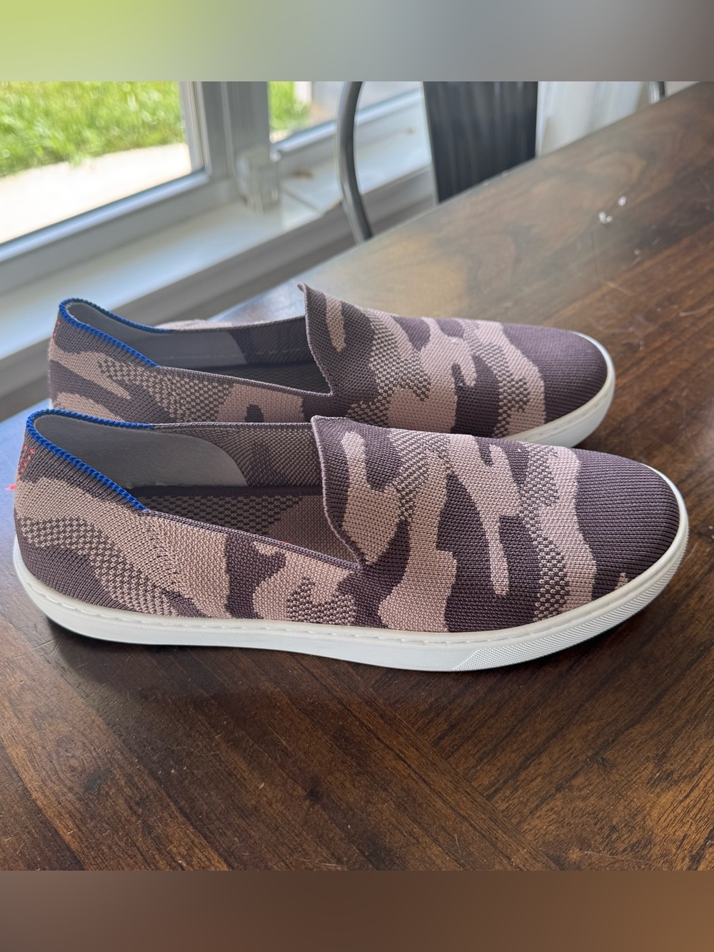 Rothy's Women's The Slip On Sneaker in a Taupe Camo print size 9.5